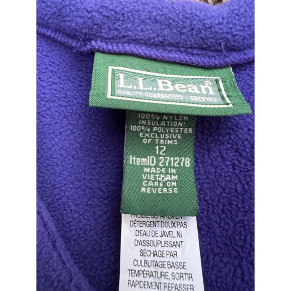 L.L Bean Snowsuit Coverall Overalls Kids Girls Winter Size 12 Y Ski Purple L - Picture 6 of 6